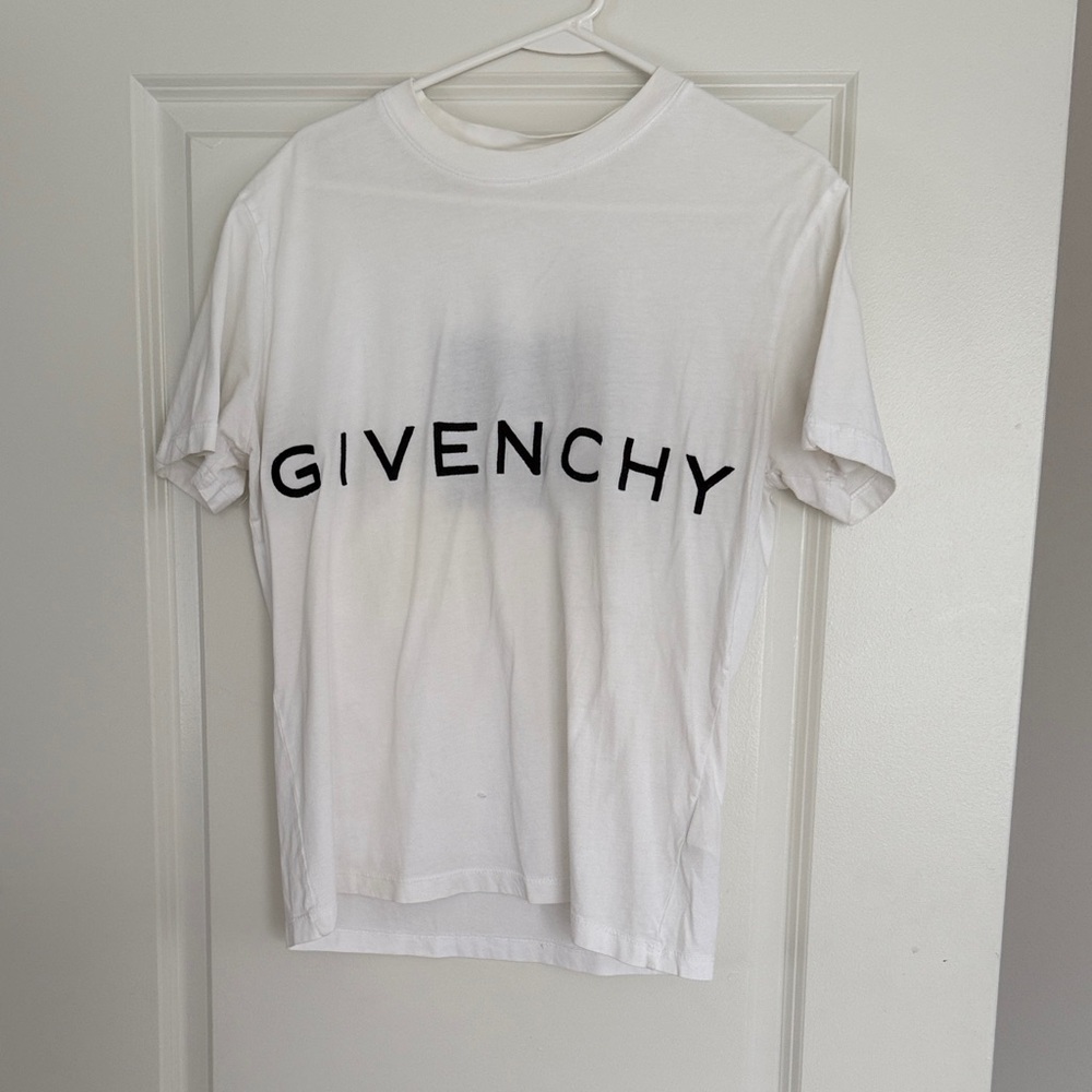 Givenchy White Tee with Black Logo